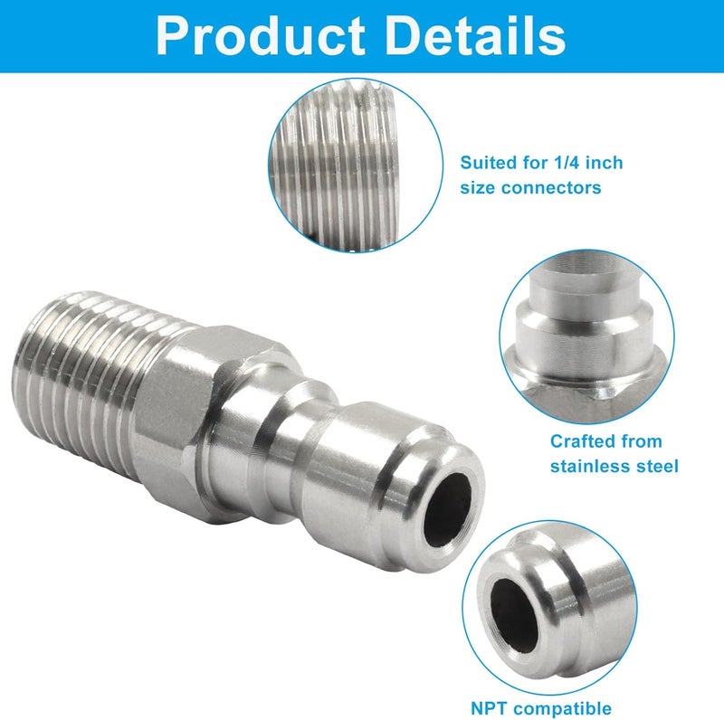 SOVNSG 3 Pcs Pressure Washer Coupler, Quick Connect Plug Male NPT Fitting, Durable Plug for Outdoor Cleaning/Homeowners - Image 4